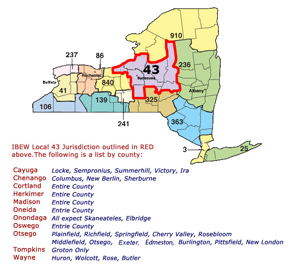 IBEW Local 43 Jurisdiction Map